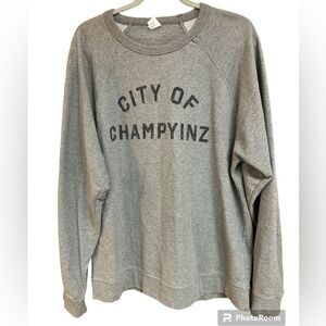 City of Champyinz Grey Casual Athleisure Sweatshirt Size XL